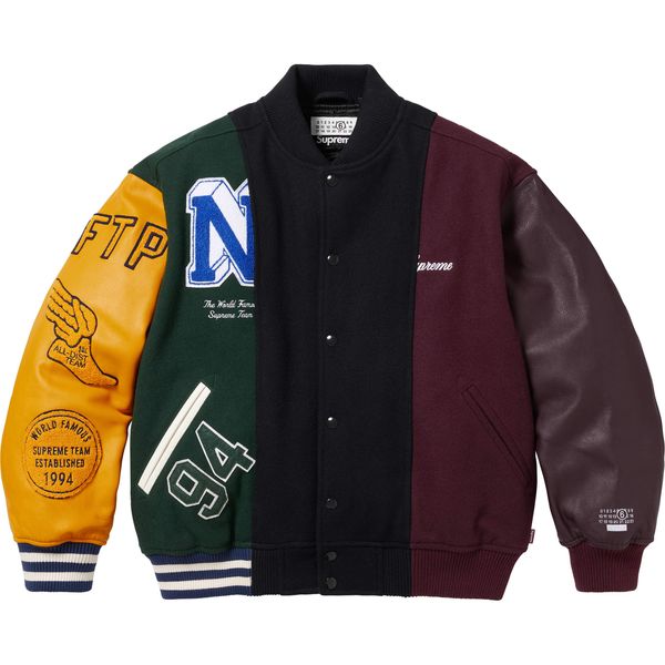 Supreme/MM6 Maison Margiela Split Varsity Jacket supreme-mm6-maison-margiela-split-varsity-jacket фото