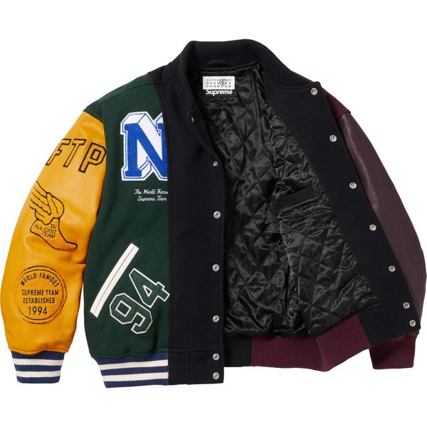 Supreme/MM6 Maison Margiela Split Varsity Jacket supreme-mm6-maison-margiela-split-varsity-jacket фото