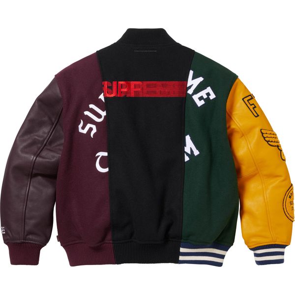 Supreme/MM6 Maison Margiela Split Varsity Jacket supreme-mm6-maison-margiela-split-varsity-jacket фото