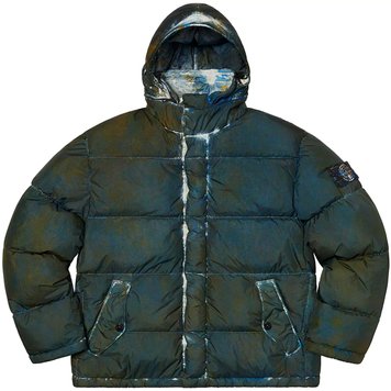 Supreme®/Stone Island® Painted Camo Crinkle Down Jacket Dark Teal supreme-stone-island-painted-camo-crinkle-down-jacket-dark-teal фото