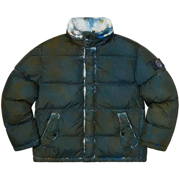 Supreme®/Stone Island® Painted Camo Crinkle Down Jacket Dark Teal supreme-stone-island-painted-camo-crinkle-down-jacket-dark-teal фото