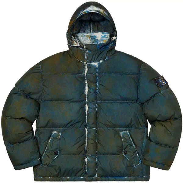 Supreme®/Stone Island® Painted Camo Crinkle Down Jacket Dark Teal supreme-stone-island-painted-camo-crinkle-down-jacket-dark-teal фото