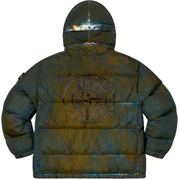 Supreme®/Stone Island® Painted Camo Crinkle Down Jacket Dark Teal supreme-stone-island-painted-camo-crinkle-down-jacket-dark-teal фото