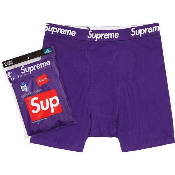 SUPREME®/HANES® Boxer Briefs Purple (2 PACK) supreme-hanes-boxer-briefs-2-pack фото