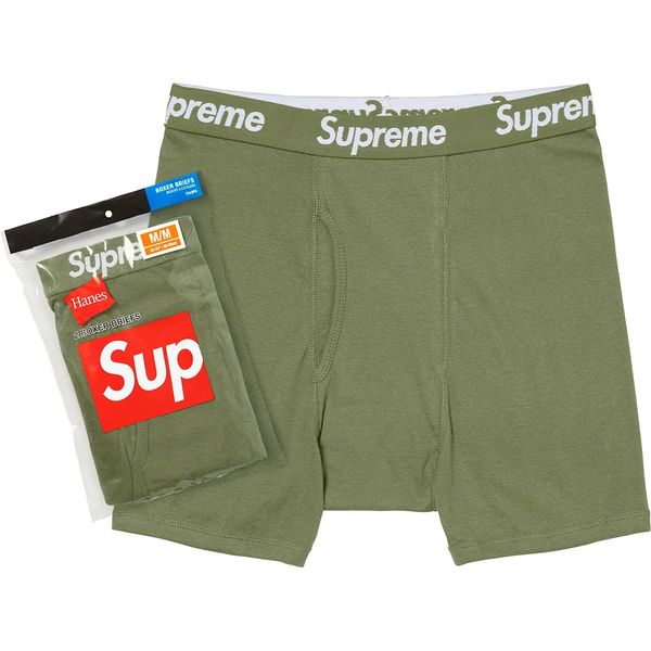 SUPREME®/HANES® Boxer Briefs Olive (2 PACK) supreme-hanes-boxer-briefs-olive-2-pack фото