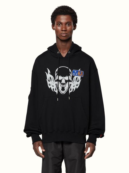 Heron Preston Flaming Skull Crewneck HMBA020F22JER001-BLACK-M фото